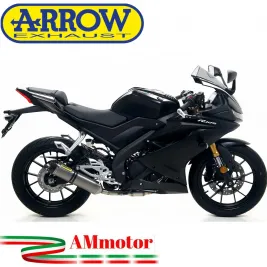 Terminale Di Scarico Arrow Yamaha Yzf R 125 19 - 2020 Slip-On Street Thunder Titanio Moto Fondello Carbonio