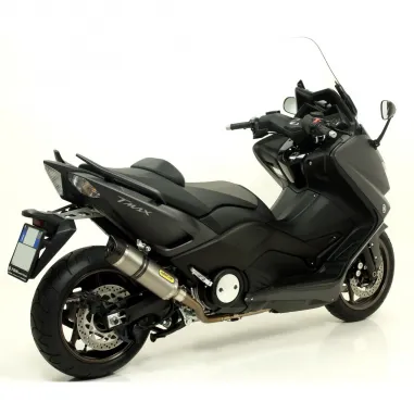 Terminale Di Scarico Arrow Yamaha T-Max 530 12 - 2016 Slip-On Street Thunder Titanio Moto Fondello Carbonio