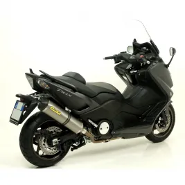 Terminale Di Scarico Arrow Yamaha T-Max 530 12 - 2016 Slip-On Race-Tech Titanio Moto Fondello Carbonio 2