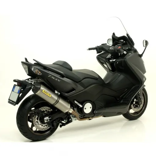 Terminale Di Scarico Arrow Yamaha T-Max 530 12 - 2016 Slip-On Race-Tech Titanio Moto Fondello Carbonio