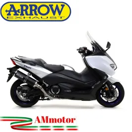 Terminale Di Scarico Arrow Yamaha T-Max 530 17 - 2019 Slip-On Race-Tech Alluminio Dark Moto Fondello Carbonio