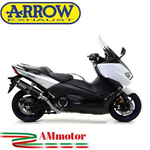 Terminale Di Scarico Arrow Yamaha T-Max 530 17 - 2019 Slip-On Race-Tech Alluminio Dark Moto Fondello Carbonio
