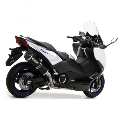 Terminale Di Scarico Arrow Yamaha T-Max 530 17 - 2019 Slip-On Race-Tech Alluminio Dark Moto Fondello Carbonio