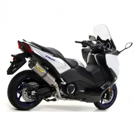 Terminale Di Scarico Arrow Yamaha T-Max 530 17 - 2019 Slip-On Race-Tech Titanio Moto Fondello Carbonio 2