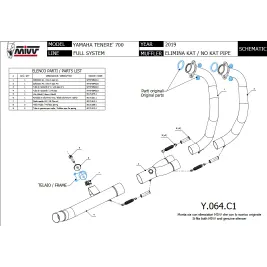 Yamaha Tenere 700 Collettori Di Scarico Moto Mivv Tubo Elimina Kat Inox Catalizzatore 2