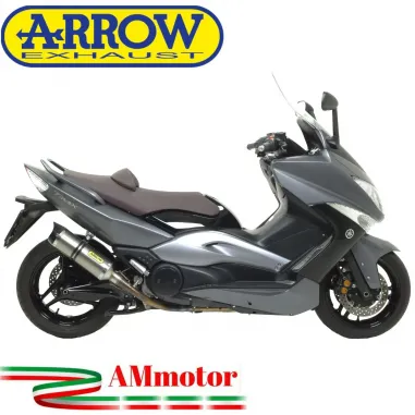 Terminale Di Scarico Arrow Yamaha T-Max 500 08 - 2011 Slip-On Street Thunder Titanio Moto Fondello Carbonio