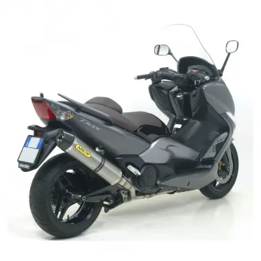 Terminale Di Scarico Arrow Yamaha T-Max 500 08 - 2011 Slip-On Race-Tech Titanio Moto Fondello Carbonio
