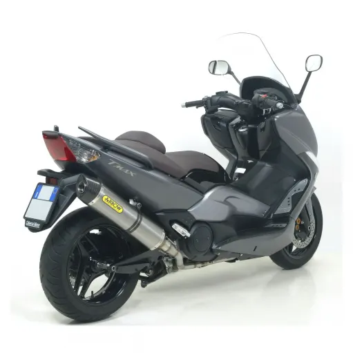 Terminale Di Scarico Arrow Yamaha T-Max 500 08 - 2011 Slip-On Race-Tech Titanio Moto Fondello Carbonio