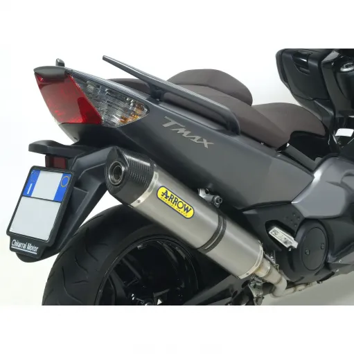 Terminale Di Scarico Arrow Yamaha T-Max 500 08 - 2011 Slip-On Race-Tech Titanio Moto Fondello Carbonio