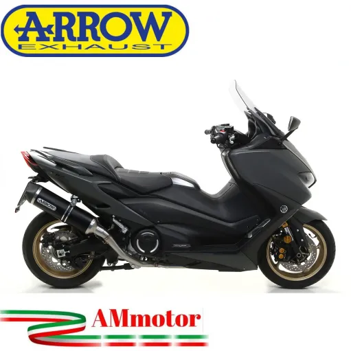 Terminale Di Scarico Arrow Yamaha T-Max 560 Slip-On Race-Tech Alluminio Dark Moto Fondello Carbonio