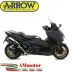 Terminale Di Scarico Arrow Yamaha T-Max 560 Slip-On Race-Tech Alluminio Dark Moto Fondello Carbonio