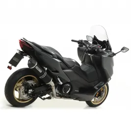 Terminale Di Scarico Arrow Yamaha T-Max 560 Slip-On Race-Tech Alluminio Dark Moto Fondello Carbonio 2