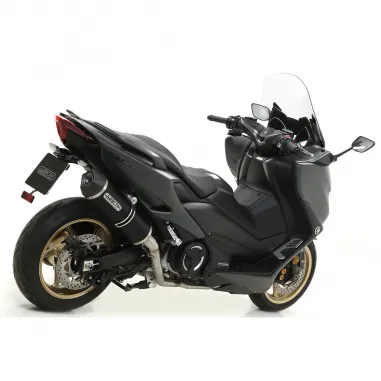 Terminale Di Scarico Arrow Yamaha T-Max 560 Slip-On Race-Tech Alluminio Dark Moto Fondello Carbonio