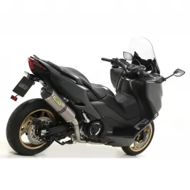 Terminale Di Scarico Arrow Yamaha T-Max 560 Slip-On Race-Tech Titanio Moto Fondello Carbonio 2