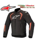 Giacca Da Moto Alpinestars T-GP Pro V2 Protezioni Nero Rosso Fluo Tessuto