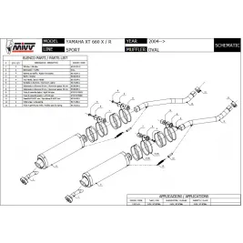 Mivv Yamaha Xt 660 X / R 04 - 2016  Terminali Di Scarico Per Moto Marmitte Oval Inox 2