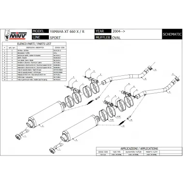 Mivv Yamaha Xt 660 X / R 04 - 2016  Terminali Di Scarico Per Moto Marmitte Oval Inox