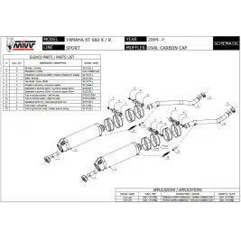 Mivv Yamaha Xt 660 X / R 04 - 2016  Terminali Di Scarico Per Moto Marmitte Oval Inox 2