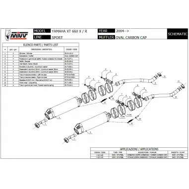 Mivv Yamaha Xt 660 X / R 04 - 2016  Terminali Di Scarico Per Moto Marmitte Oval Inox