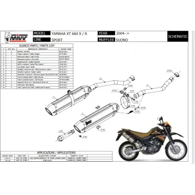 Mivv Yamaha Xt 660 X / R 04 - 2016  Terminali Di Scarico Per Moto Marmitte Suono Black