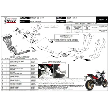 Scarico Completo Mivv Honda CB 650 F 14 - 2018 Moto Terminale Gp Pro Carbonio