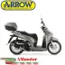 Terminale Di Scarico Arrow Honda SH 350 Slip-On Urban Alluminio Dark Scooter Fondello Nero