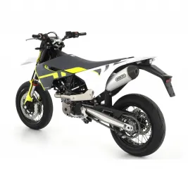 Terminale Di Scarico Arrow Husqvarna 701 Supermoto 2021 Slip-On Race-Tech Alluminio Moto Fondello Carbonio 2