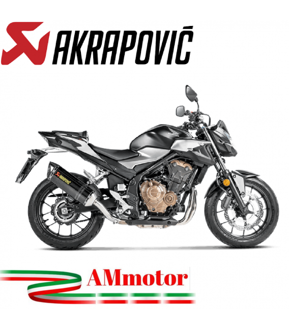 Akrapovic Honda Cb 400 / 500 X 19 - 2021 Terminale Di Scarico Slip-On Line Carbonio Moto Omologato