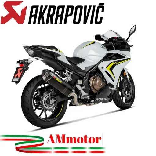 Akrapovic Honda Cbr 400 / 500 R 19 - 2022 Terminale Di Scarico Slip-On Line Carbonio Moto Omologato