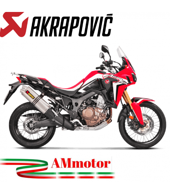 Akrapovic Honda Crf 1000L Africa Twin Adv Sports Terminale Di Scarico Slip-On Line Titanio Moto Omologato