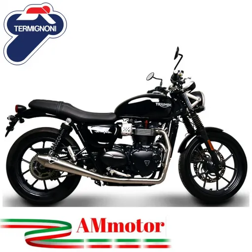Scarico Completo Termignoni Triumph Street Twin 900 Terminale Conico Inox Moto