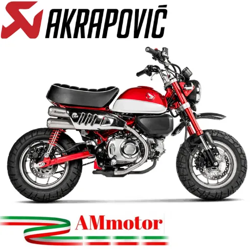 Akrapovic Honda Monkey 125 Terminale Di Scarico Moto Slip-On Line Titanio