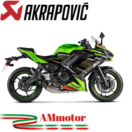 Akrapovic Kawasaki Ninja 650 17 - 2020 Impianto Di Scarico Completo Racing Line Terminale Titanio Moto Omologato