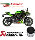 Akrapovic Kawasaki Ninja 650 2020 Impianto Di Scarico Completo Racing Line Terminale Titanio Moto Omologato