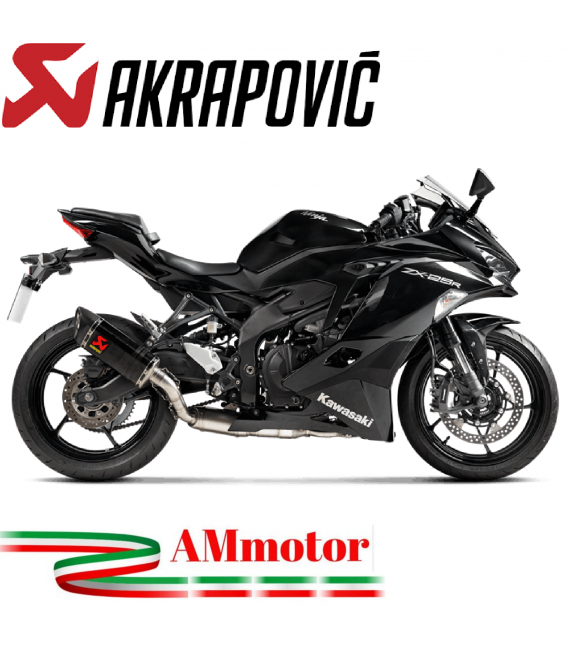 Akrapovic Kawasaki Ninja ZX 25R Impianto Di Scarico Completo Racing Line Terminale Carbonio Moto Omologato