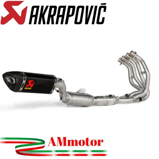 Akrapovic Kawasaki Ninja ZX 25R 20 - 2023 Scarico Completo Racing Line Terminale Carbonio Moto Omologato
