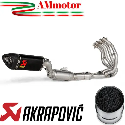 Akrapovic Kawasaki Ninja ZX 25R 20 - 2023 Scarico Completo Racing Line Terminale Carbonio Moto Omologato