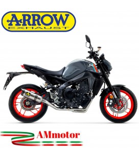 Terminale Di Scarico Arrow Yamaha MT-09 21 - 2023 Slip-On Thunder Titanio Moto Fondello Carbonio