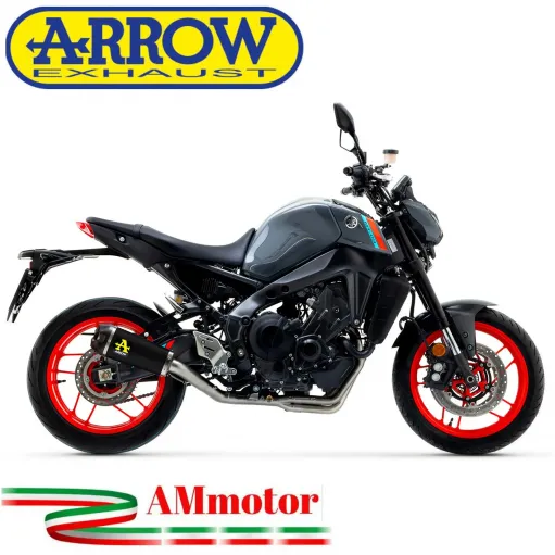 Terminale Di Scarico Arrow Yamaha MT-09 21 - 2023 Slip-On Works Nichrom Dark Moto Fondello Carbonio