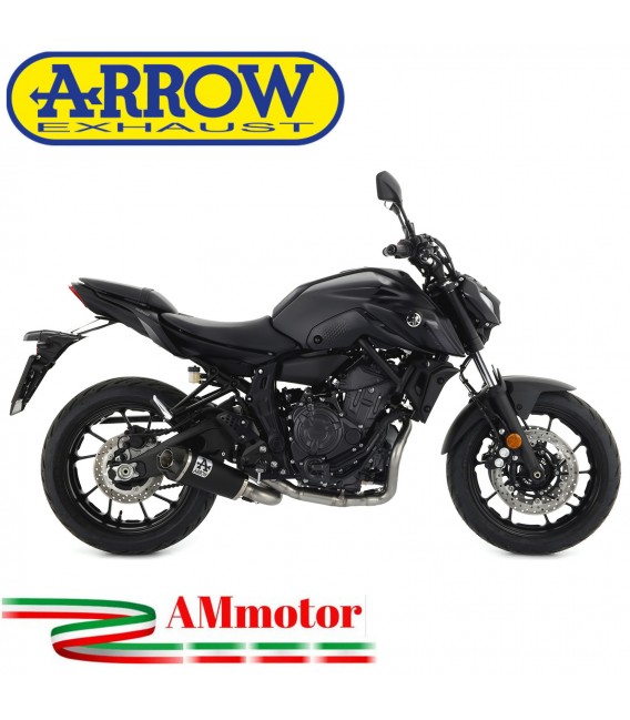 Terminale Di Scarico Arrow Yamaha MT-07 21 - 2023 Slip-On Works Nichrom Dark Moto Fondello Carbonio