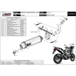 Mivv Honda Crosstourer 1200 Terminale Di Scarico Moto Marmitta Speed Edge Inox Nero 2