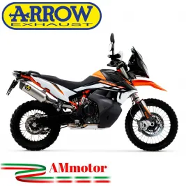 Terminale Di Scarico Arrow Ktm 890 Adventure R Slip-On Race-Tech Titanio Moto Fondello Carbonio