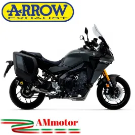 Terminale Di Scarico Arrow Yamaha Tracer 9 GT Slip-On Thunder Alluminio Dark Moto Fondello Carbonio