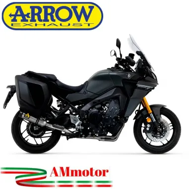 Terminale Di Scarico Arrow Yamaha Tracer 9 GT Slip-On Thunder Titanio Moto Fondello Carbonio
