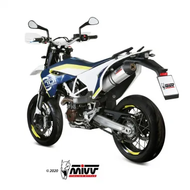 Mivv Husqvarna 701 Enduro / Supermoto Terminale Di Scarico Marmitta Oval Titanio Carbon Cap Moto