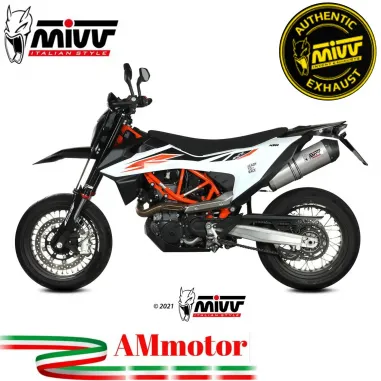 Mivv Ktm SMC 690 R Terminale Di Scarico Marmitta Per Moto Oval Titanio Carbon Cap