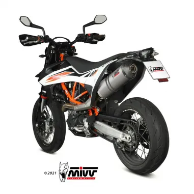 Mivv Ktm SMC 690 R Terminale Di Scarico Marmitta Per Moto Oval Titanio Carbon Cap