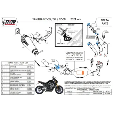 Scarico Completo Mivv Yamaha Mt-09 21 - 2023 Terminale Per Moto Delta Race Carbonio