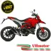 Mivv Ducati Hypermotard 939 16 - 2018 Terminali Di Scarico Moto Mk3 Inox Nero Racing
