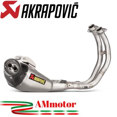 Akrapovic Yamaha Mt-07 17 - 2020 Impianto Di Scarico Completo Racing Line Terminale Titanio Moto